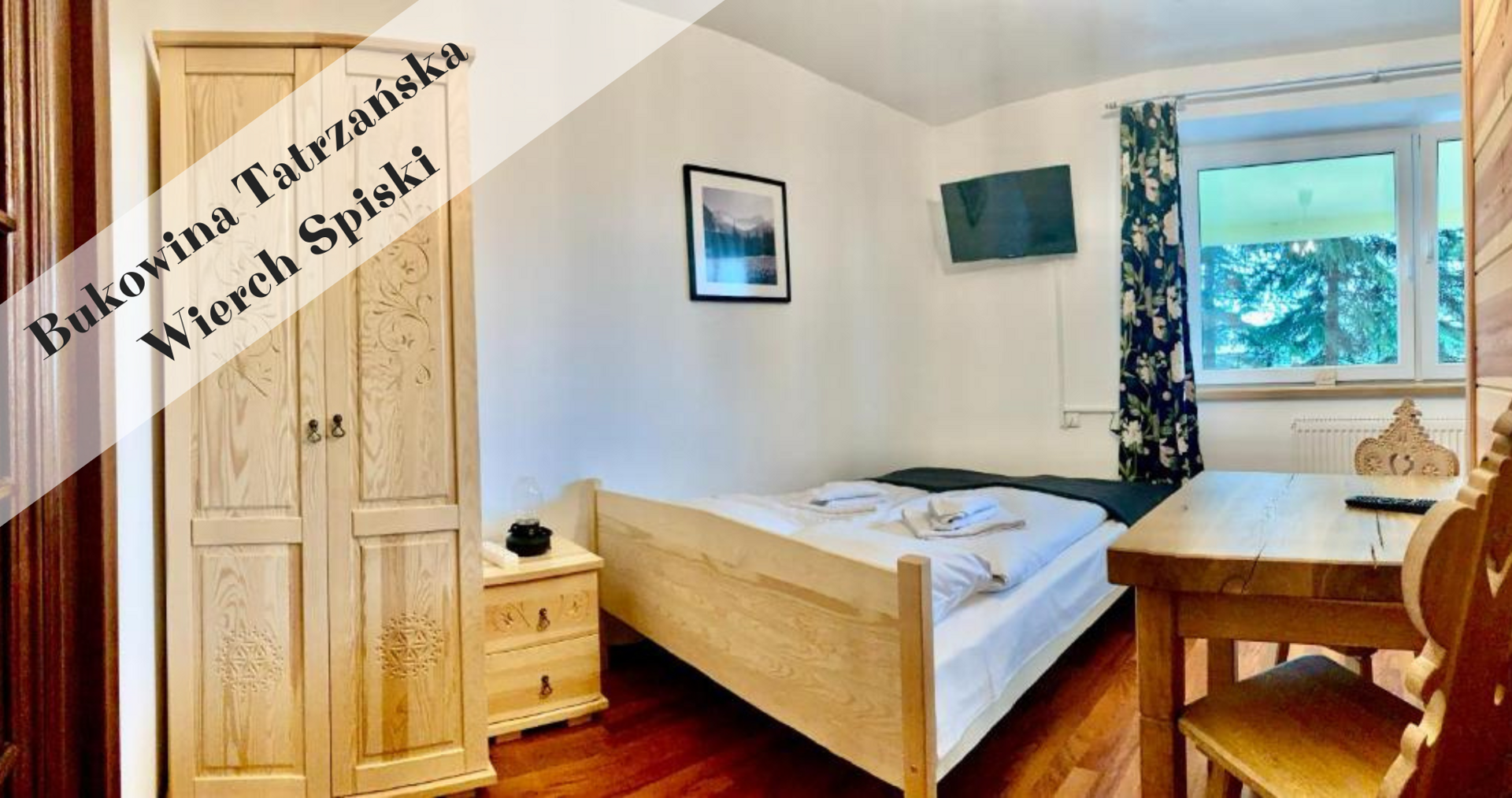 Pokój dwuosobowy z aneksem kuchennym i widokiem na góry